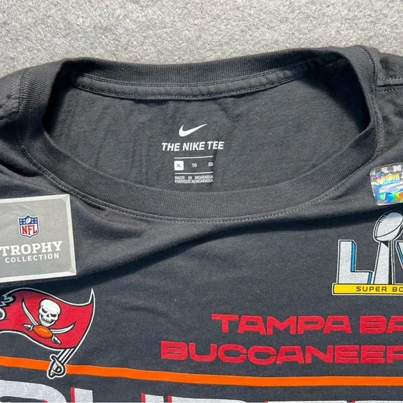 Nike Tampa Bay Buccaneers Super Bowl LV Champions Gray XL T-Shirt NFL - Picture 4 of 5